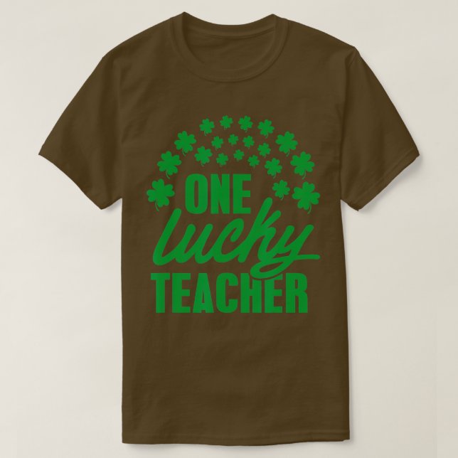 Camiseta Un profesor afortunado Shamrock Rainbow Clover St  (Diseño del anverso)