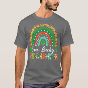 Camiseta Un profesor afortunado Shamrock Rainbow Leopard St