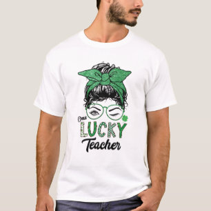 Camiseta Un profesor afortunado, St Patricks Day Wink Eye M