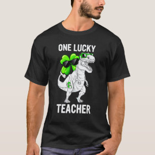 Camiseta Un profesor afortunado trébol Dinosaurio T Rex St