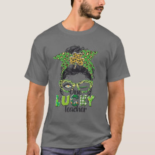 Camiseta Un profesor afortunado y desordenado Bun Leopardo