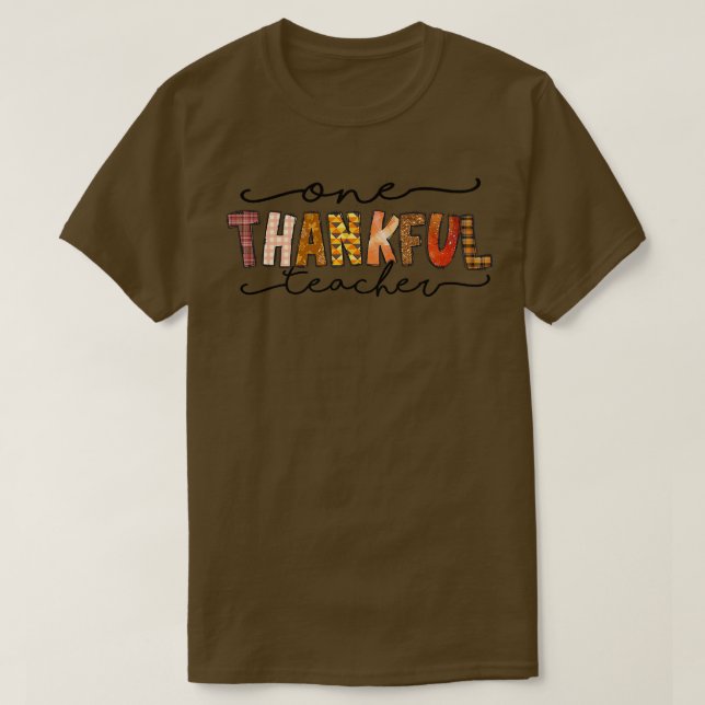 Camiseta Un profesor agradecido gracioso otoño en Thanksgiv (Diseño del anverso)