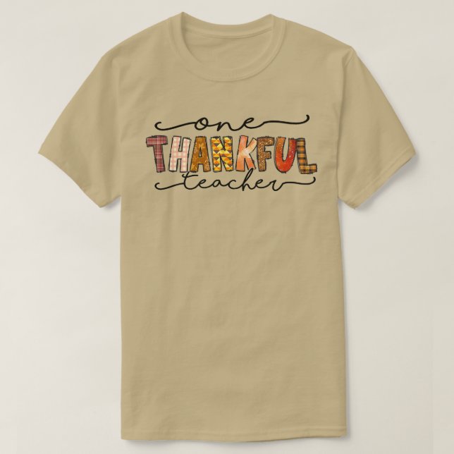 Camiseta Un profesor agradecido gracioso otoño en Thanksgiv (Diseño del anverso)