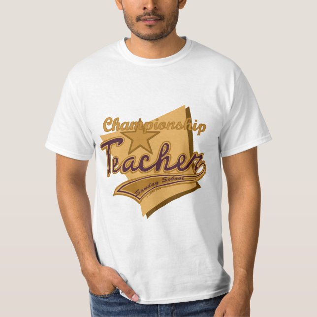 Camiseta Un profesor campeón de la escuela dominical (Anverso)