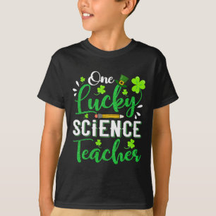 Camiseta Un profesor de ciencias afortunado Lápiz Trébol Dí