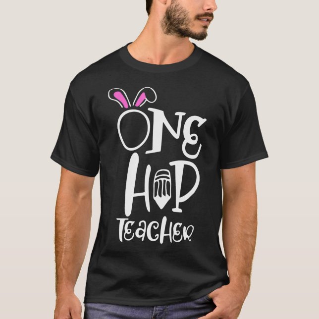 Camiseta Un profesor de Hip Bunny Ear Easter School Gi (Anverso)