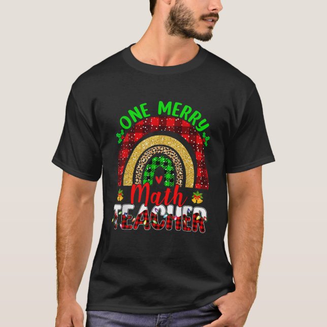 Camiseta Un profesor de matemáticas, leopardo, Navidades ar (Anverso)