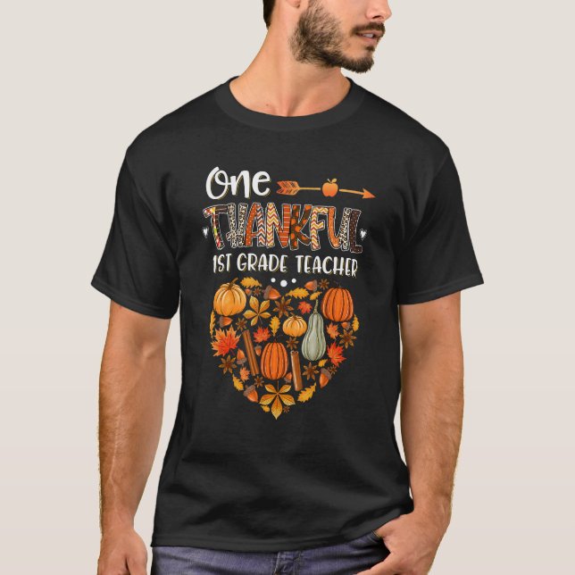 Camiseta Un profesor de primer grado agradecido otoño graci (Anverso)