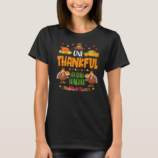 Camiseta Un profesor de quinto grado agradecido otoño graci (Anverso)