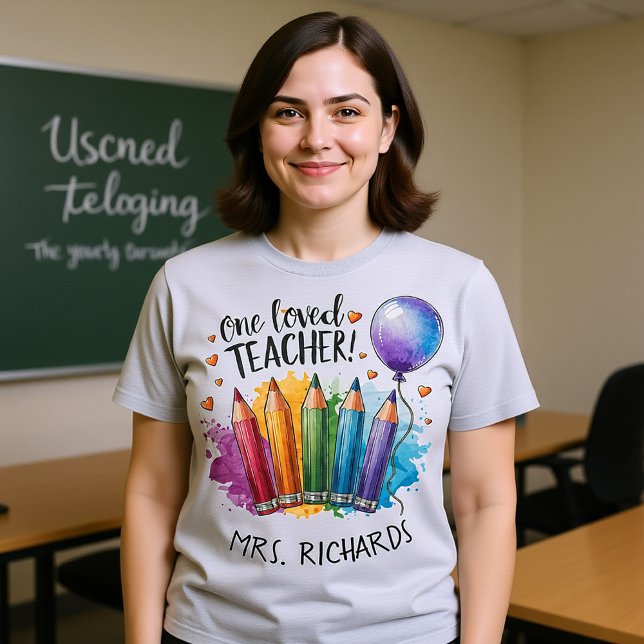 Camiseta Un profesor querido personalizado gracias a regalo (One Loved Teacher Personalised Thank You Gift T-Shirt)