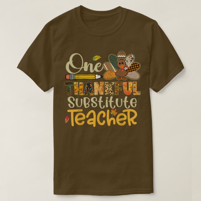 Camiseta Un profesor sustituto agradecido de Turquía leopar (Diseño del anverso)