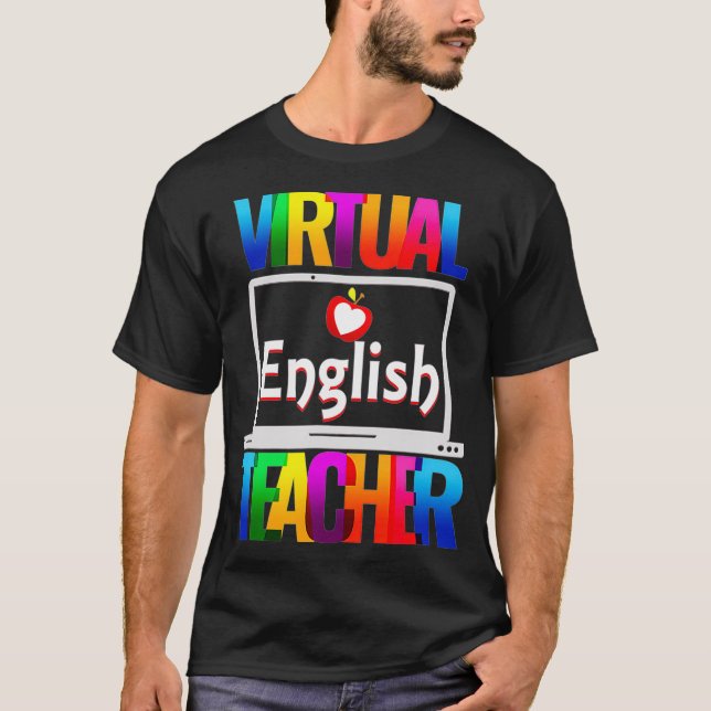 Camiseta Un profesor virtual de inglés es gracioso volver a (Anverso)