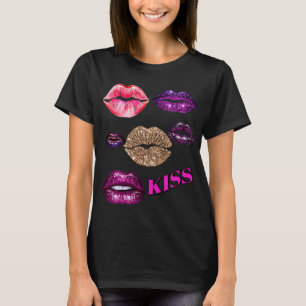 Camiseta Un Purpurina astuto levanta arte de beso