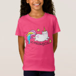 Camiseta Un purpurina de gatitos malvado de unicornio chisp<br><div class="desc">Meowgical Cute Unicorn gatito en un brillante purpurina brillando arcoiris y fondo turquesa. Ilustracion simple de un gato de unicornio divertido y completamente nuevo. Esto es un gran regalo para los niños,  su propia o querida sobrina o sobrino. ¡Sé un unicornio creativo!</div>