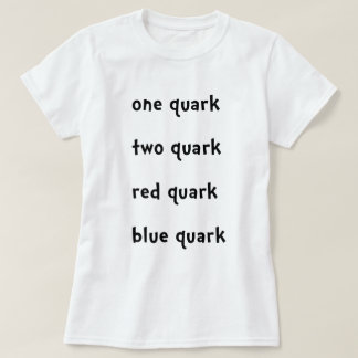 Camiseta Un Quark rojo del azul del Quark del Quark del