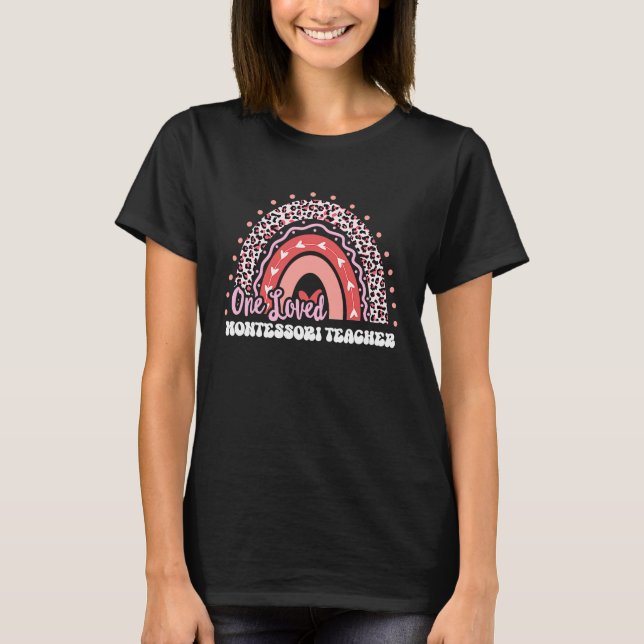 Camiseta Un querido profesor Montessori Groovy Valentine Da (Anverso)
