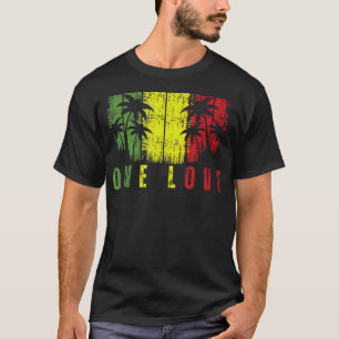 Camiseta Un rasta musical de reggae de palmeras de amor