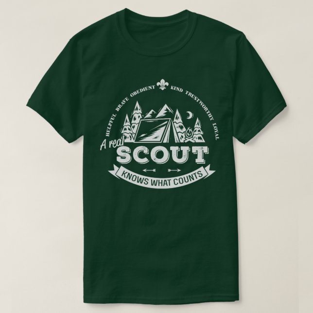 Camiseta UN REAL SCOUT SABE QUÉ CUENTA EL blanco (Diseño del anverso)
