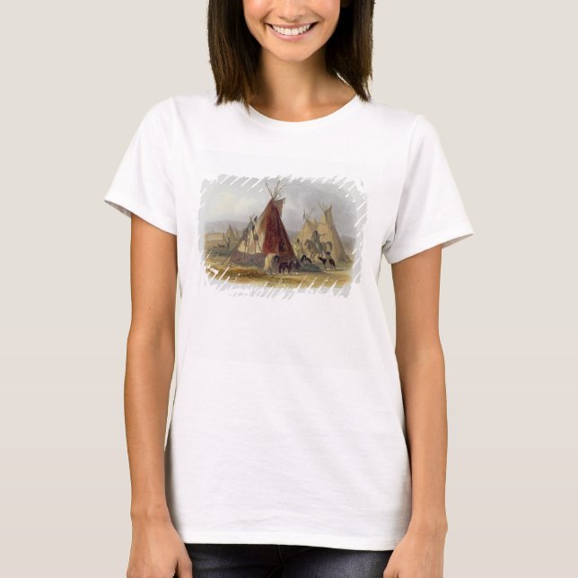 Camiseta Un refugio de piel de un jefe de Assiniboin, plato (Anverso)