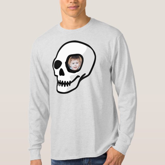 Camiseta Un regalo de fotos para personalizados de cráneo a (Anverso)