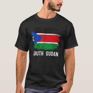Camiseta Un regalo de la bandera de Sudán del Sur vintage