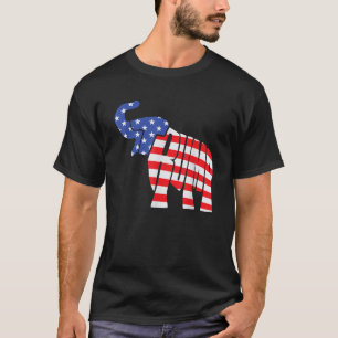 Camiseta Un regalo de Trump orgulloso elefante de bandera e