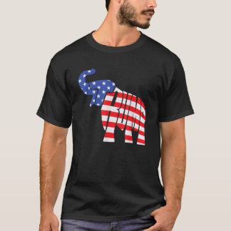 Camiseta Un regalo de Trump orgulloso elefante de bandera e