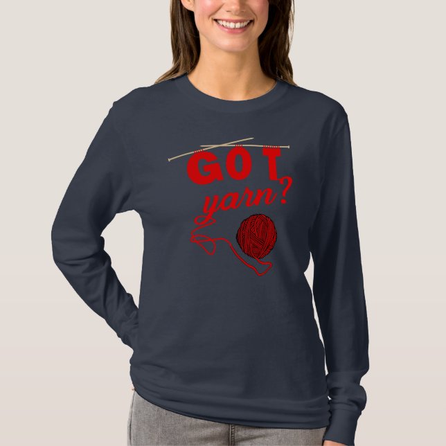 Camiseta Un regalo divertido de punto crochet de yarn para  (Anverso)