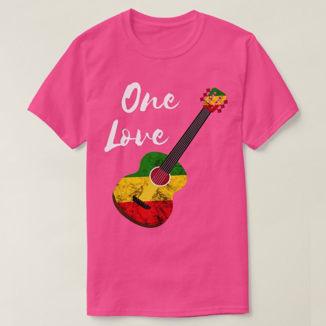 Camiseta Un Reggae de amor Guitarra Rastafari Rasta Regga (Diseño del anverso)
