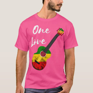 Camiseta Un Reggae de amor Guitarra Rastafari Rasta Regga