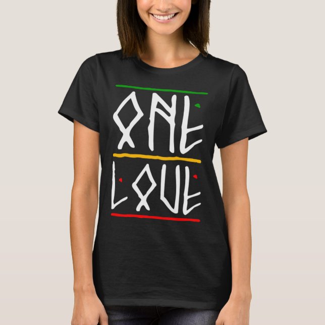 Camiseta Un reggae de amor rasta de colores (Anverso)