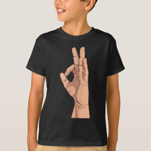 Camiseta Un Rótulo ACEPTABLE y gestos de la mano del ~