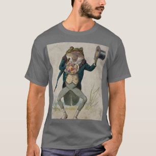 Camiseta Un sapo con traje de mañana, sosteniendo un paragu