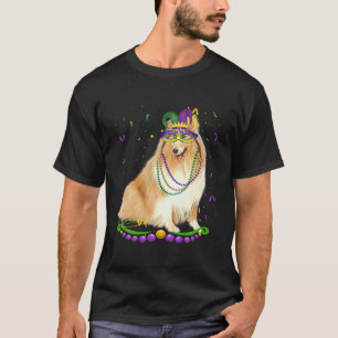 Camiseta Un Shetland lindo con mascara de carnaval Perro Ma