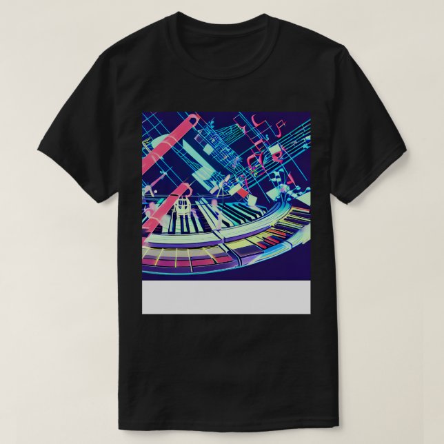 Camiseta Un Sintetizador En Forma De Una nave Espacial Que  (Diseño del anverso)