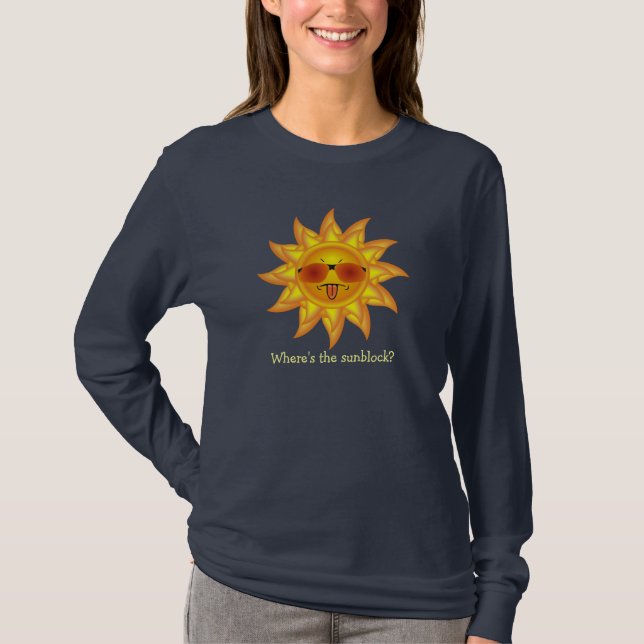 Camiseta Un sol veraniego divertido en sombras ¿dónde está  (Anverso)