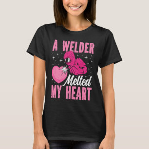 Camiseta Un soldador derritió mi corazón Máscara de soldadu