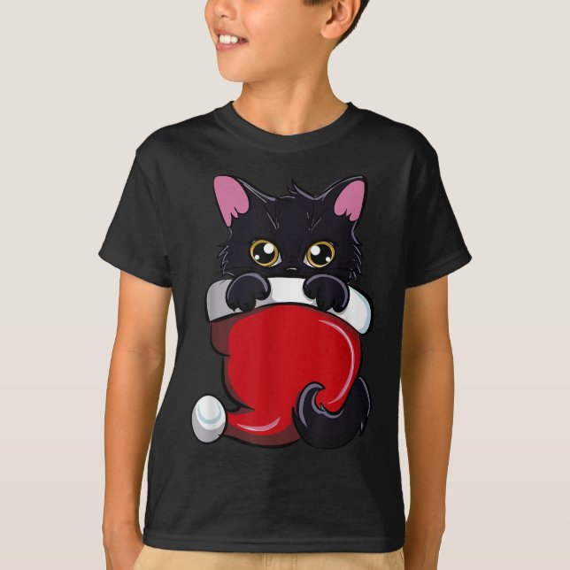 Camiseta Un Sombrero De Gato Negro Y Negro Que Desee Un Fun (Anverso)