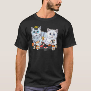 Camiseta Un sushi lindo comiendo gato Mascota animal Japón 