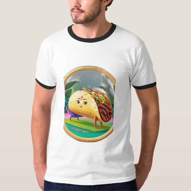 Camiseta Un taco haciendo yoga. (Anverso)