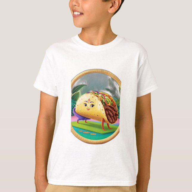 Camiseta Un taco haciendo yoga. (Anverso)