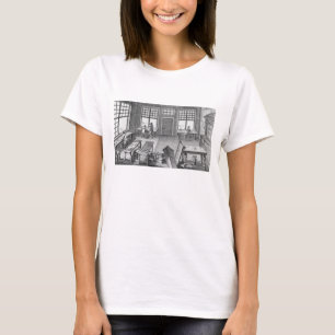 Camiseta Un taller de los inlayer de los muebles, del