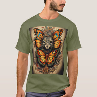 Camiseta Un tatuaje rey de la rata de mariposa que simboliz