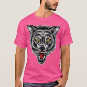 Camiseta Un tatuaje tradicional americano de lobo irritante