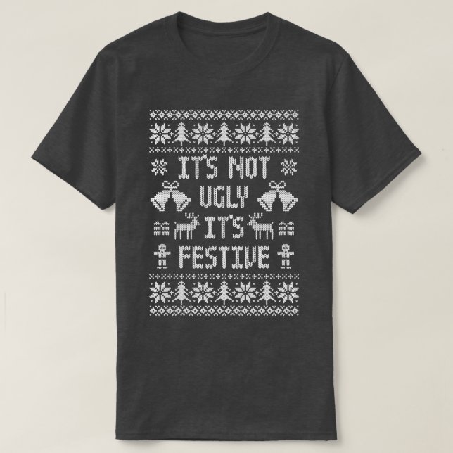 Camiseta Un Tejido Gracioso Parece Navidad No Es Feo Su Fes (Diseño del anverso)