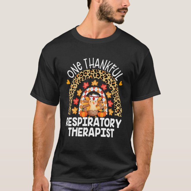 Camiseta Un Terapia Respiratoria Agradecida Turquía Otoño (Anverso)