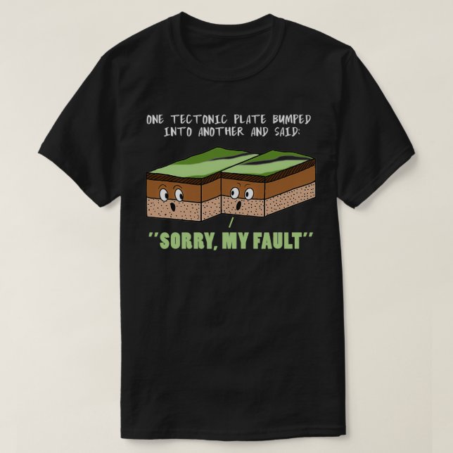 Camiseta Un terremoto gracioso, lo siento, mi culpa ciencia (Diseño del anverso)