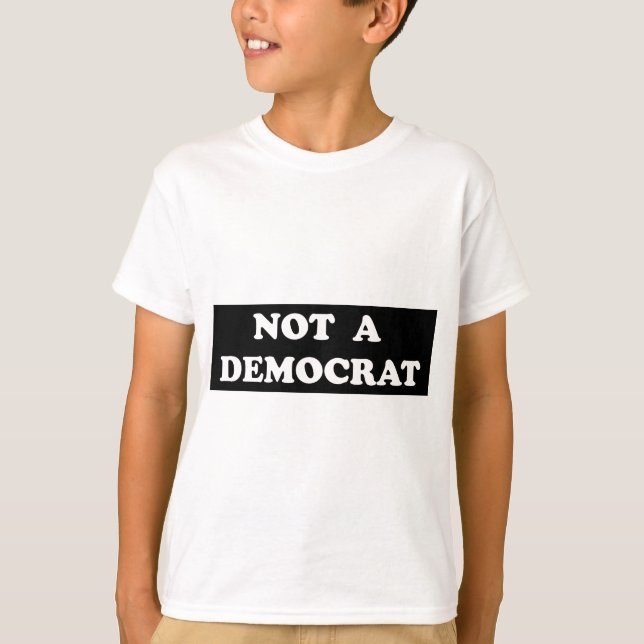 Camiseta Un texto no de Demócrata (redondo, blanco) (Anverso)