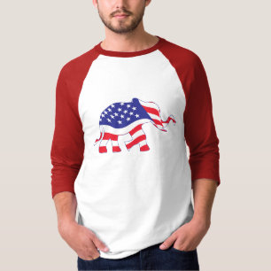 Camiseta un tierno elefante hecho con la bandera de Estados