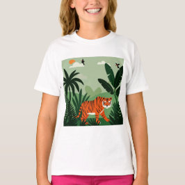 Camiseta Un tigre en una selva tropical